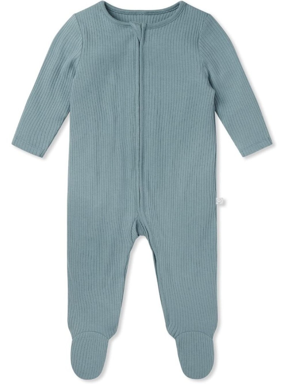 Cozy Baby Ribbed Footed Pajamas with Two-Way Zips & Scratch Mitts - Bamboo